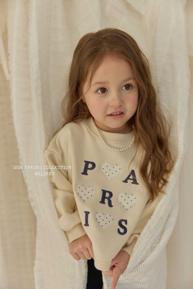 Melikey - Korean Children Fashion - #prettylittlegirls - Paris Heart Sweatshirt - 12