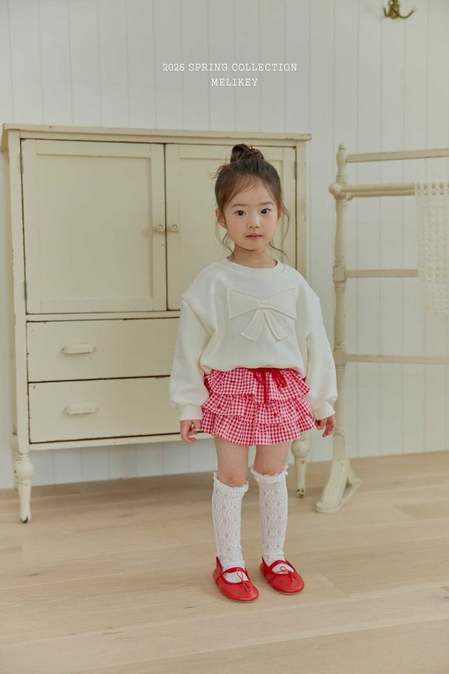 Melikey - Korean Children Fashion - #prettylittlegirls - Check Ribbon Tiered Skirt - 9