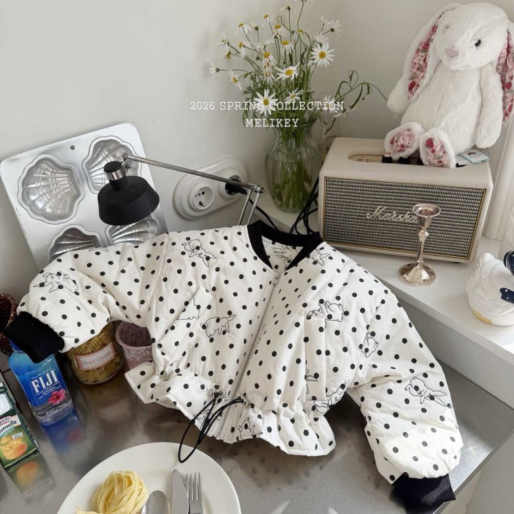 Melikey - Korean Children Fashion - #stylishchildhood - Rabbit Shirred Bomber Jacket