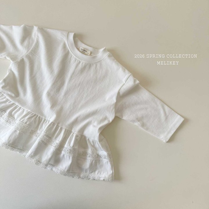 Melikey - Korean Children Fashion - #stylishchildhood - Ria Lace Frill Tee - 5