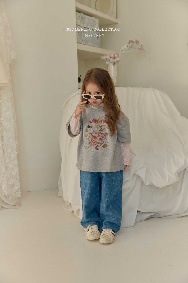 Melikey - Korean Children Fashion - #todddlerfashion - Kitsch Denim Pants - 12