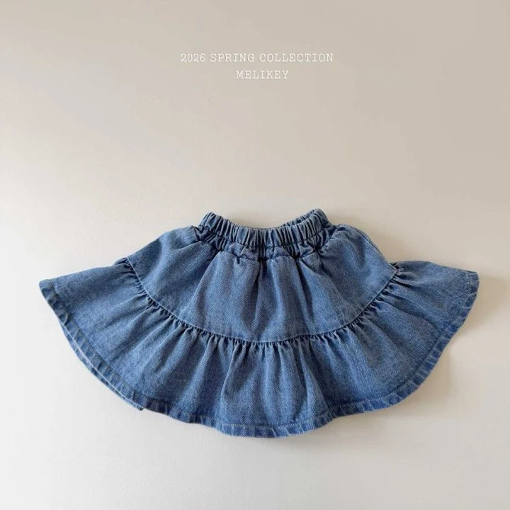 Melikey - Korean Children Fashion - #todddlerfashion - Denim Frill Skirt - 6