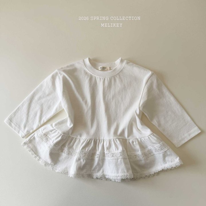 Melikey - Korean Children Fashion - #todddlerfashion - Ria Lace Frill Tee - 3