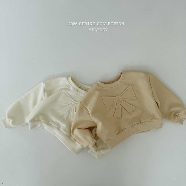 Melikey - Korean Children Fashion - #toddlerclothing - Butterfly Ribbon Sweatshirt - 6