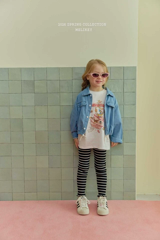 Melikey - Korean Children Fashion - #toddlerclothing - Poppy Stripe Leggings - 12