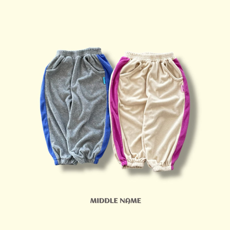 Middle Name - Korean Children Fashion - #Kfashion4kids - Terry Color Line Pants