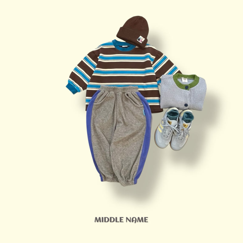 Middle Name - Korean Children Fashion - #childofig - Terry Color Line Pants - 9