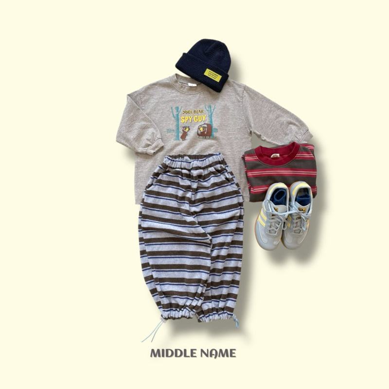 Middle Name - Korean Children Fashion - #prettylittlegirls - Terry Stripe Pants - 4