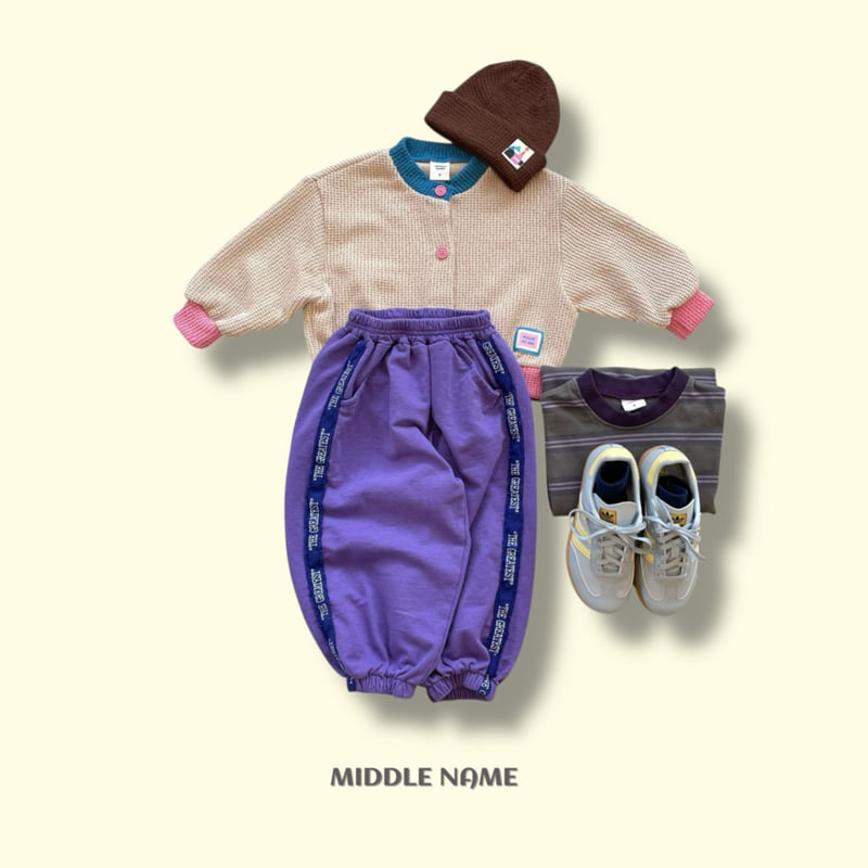 Middle Name - Korean Children Fashion - #designkidswear - Pigment Tape Jogger Pants - 3