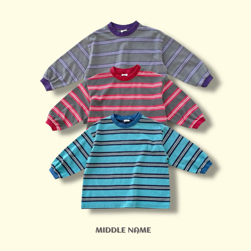 Middle Name - Korean Children Fashion - #designkidswear - Pigment Multi Stripe Tee