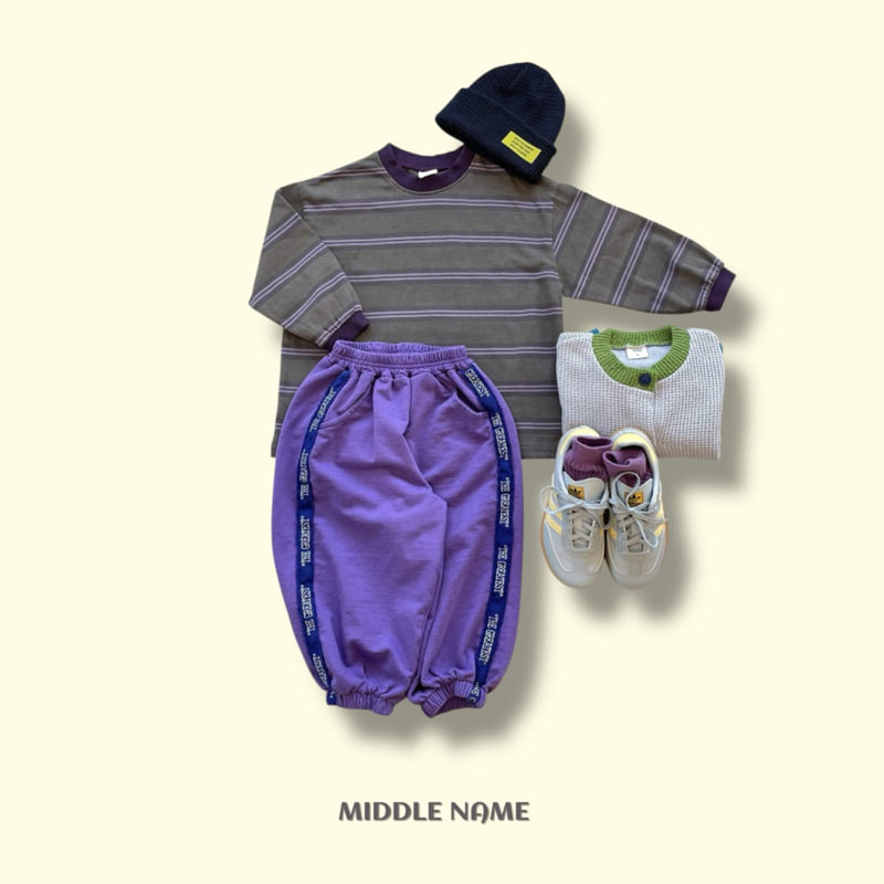 Middle Name - Korean Children Fashion - #designkidswear - Pigment Tape Jogger Pants - 4