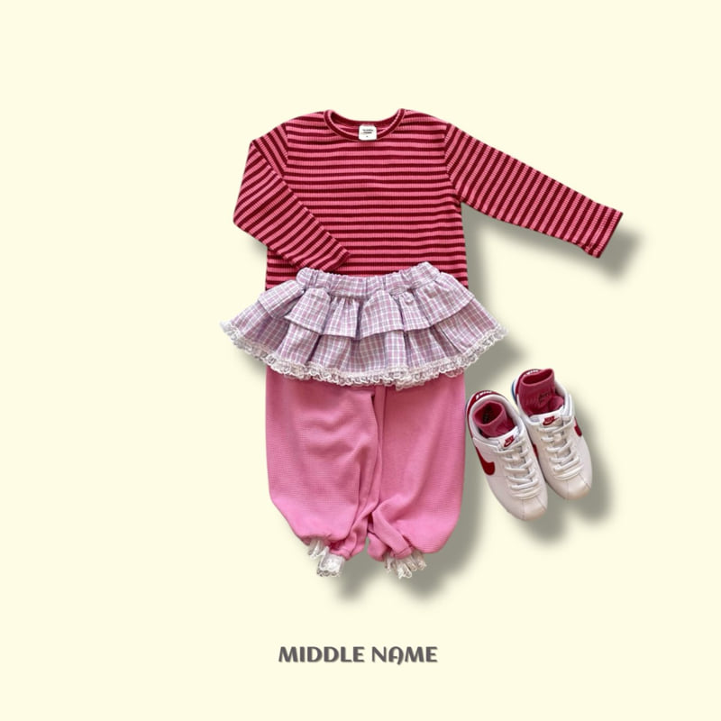 Middle Name - Korean Children Fashion - #fashionkids - Ribbed Stripe Tee - 6