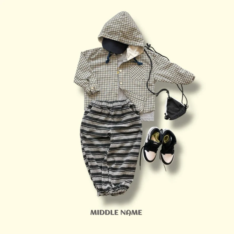 Middle Name - Korean Children Fashion - #kidsshorts - Hoodie Check Shirt - 10