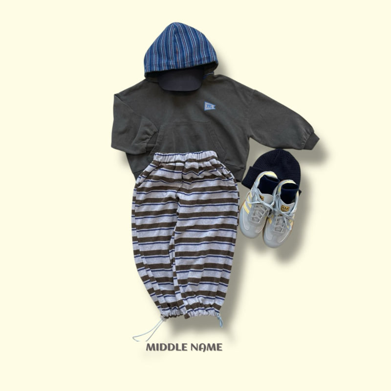 Middle Name - Korean Children Fashion - #kidsshorts - Terry Stripe Pants - 10