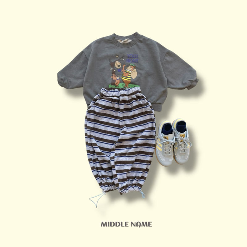 Middle Name - Korean Children Fashion - #kidzfashiontrend - Terry Stripe Pants - 12