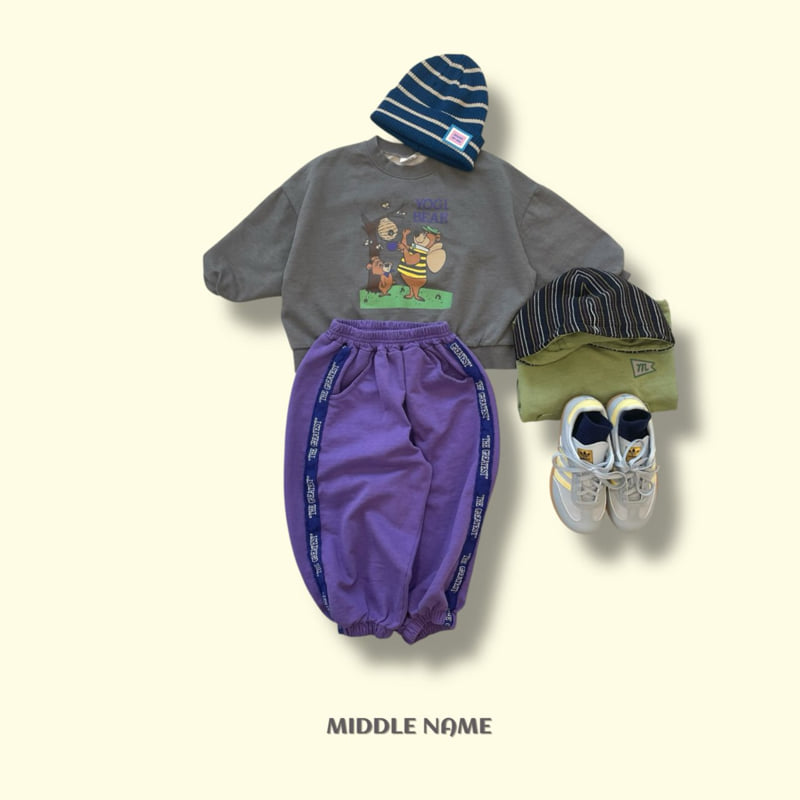 Middle Name - Korean Children Fashion - #littlefashionista - Pigment Tape Jogger Pants - 10