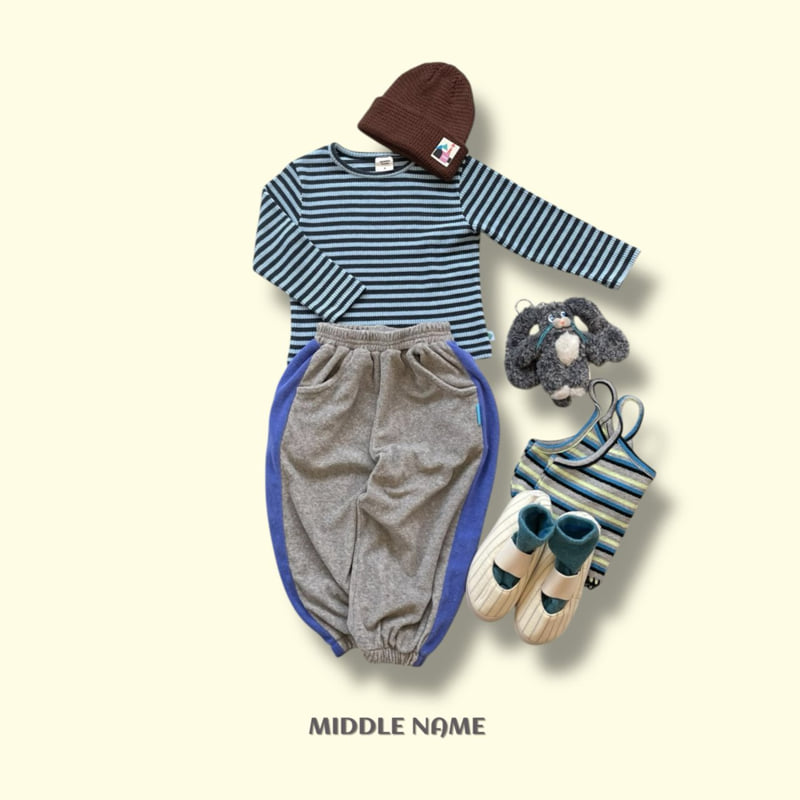 Middle Name - Korean Children Fashion - #magicofchildhood - Ribbed Stripe Tee - 12