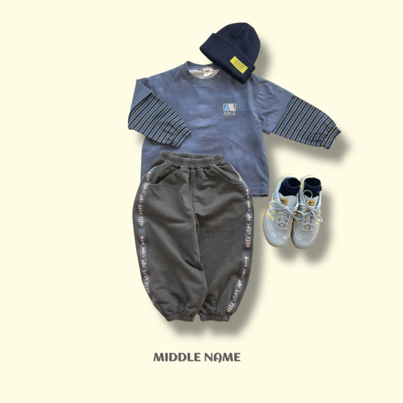 Middle Name - Korean Children Fashion - #magicofchildhood - Pigment Tape Jogger Pants - 11