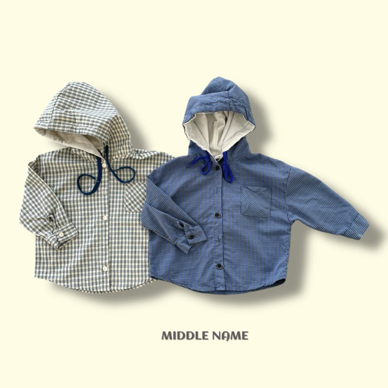 Middle Name - Korean Children Fashion - #prettylittlegirls - Hoodie Check Shirt