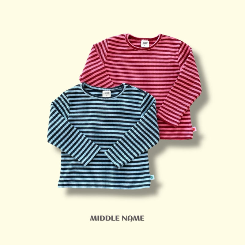 Middle Name - Korean Children Fashion - #stylishchildhood - Ribbed Stripe Tee