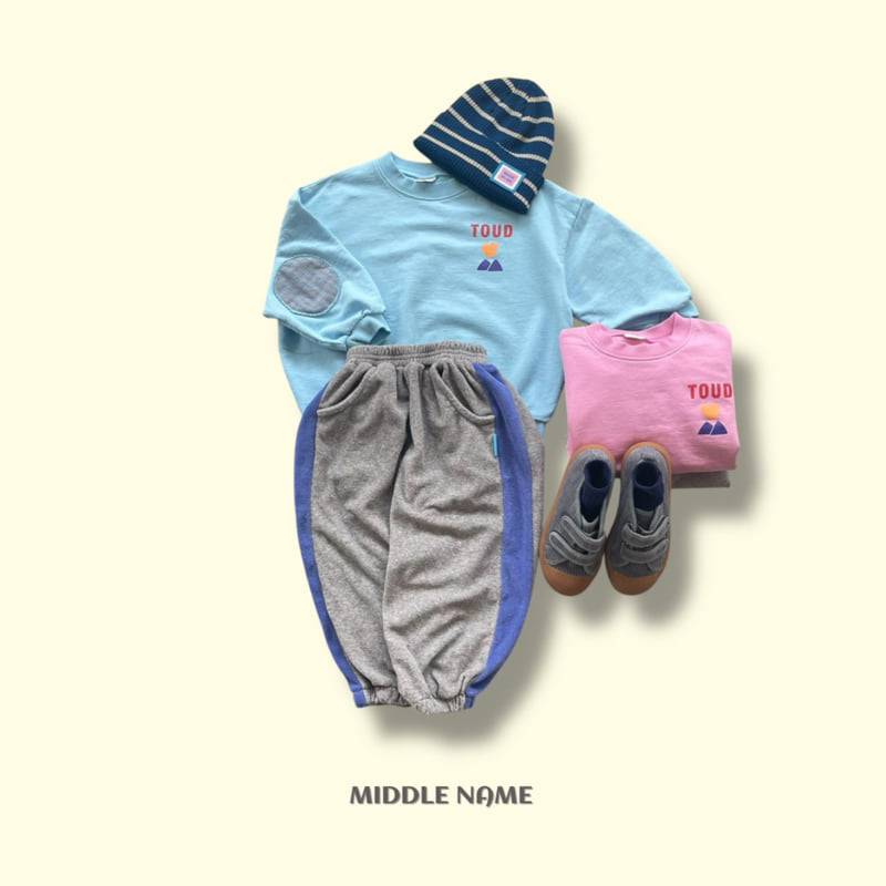 Middle Name - Korean Children Fashion - #todddlerfashion - Terry Color Line Pants - 6