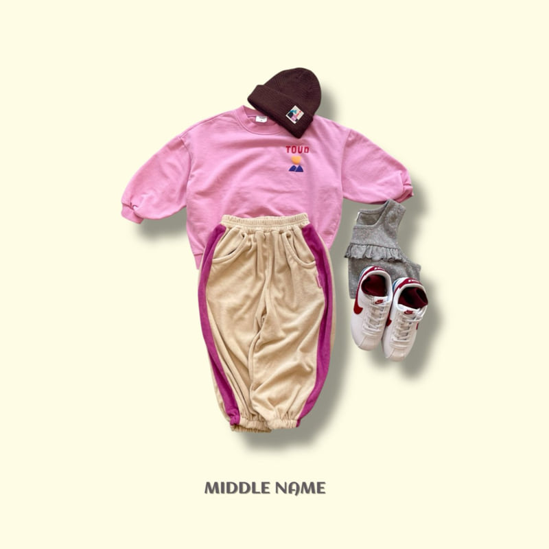 Middle Name - Korean Children Fashion - #toddlerclothing - Terry Color Line Pants - 7