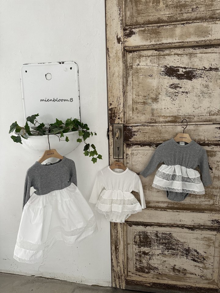 Mienbloom B - Korean Baby Fashion - #babyboutique - Bebe Ribbed Lace Suit - 9