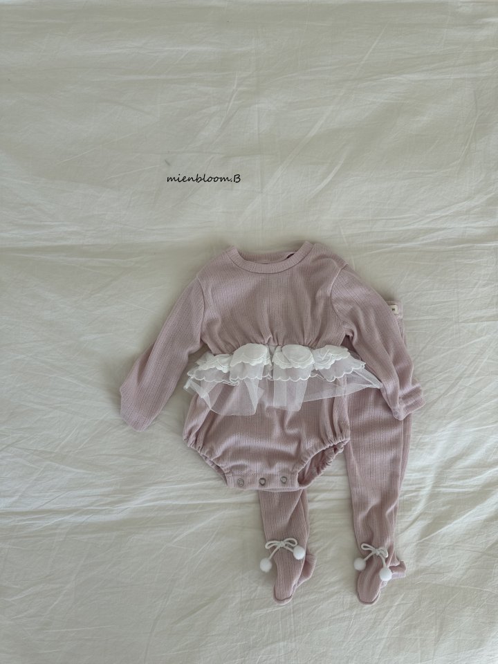Mienbloom B - Korean Baby Fashion - #babyboutique - Bebe Lace Suit - 5