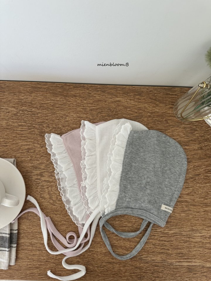 Mienbloom B - Korean Baby Fashion - #onlinebabyshop - Bebe Lace Bonnet - 4