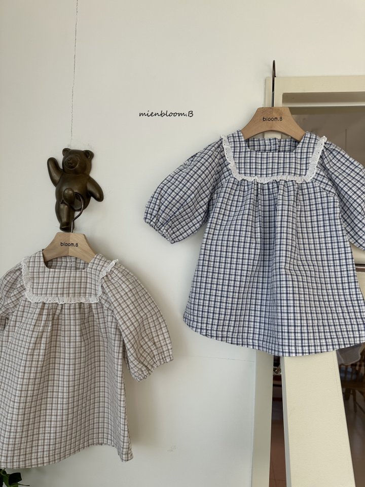 Mienbloom B - Korean Baby Fashion - #babyfashion - Bebe Classic Check One-piece - 6