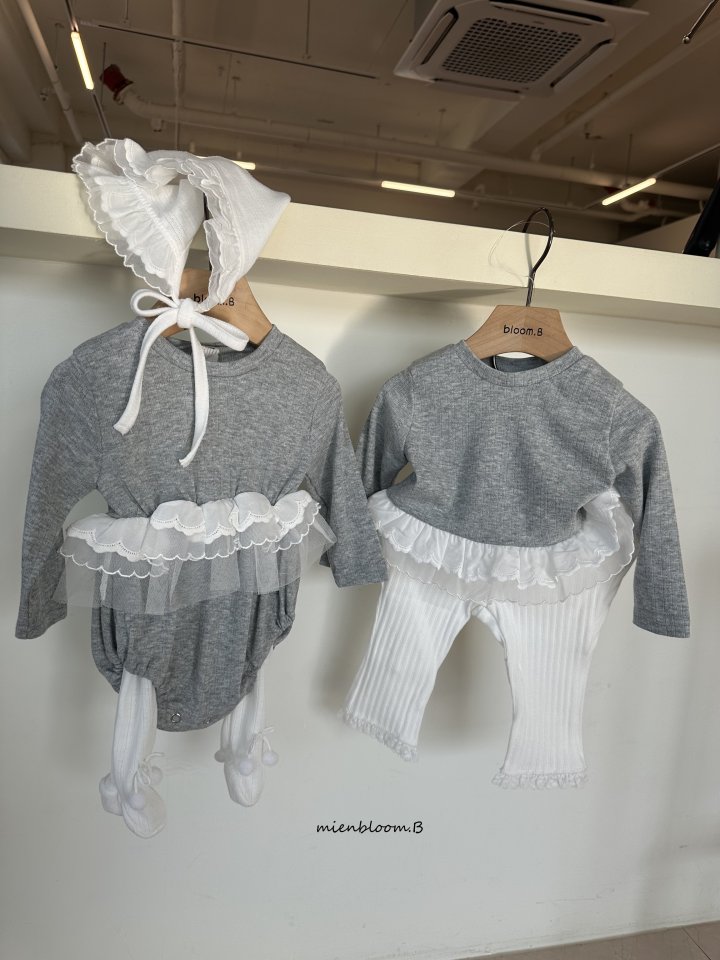 Mienbloom B - Korean Baby Fashion - #babyfashion - Bebe Lace Bonnet - 8