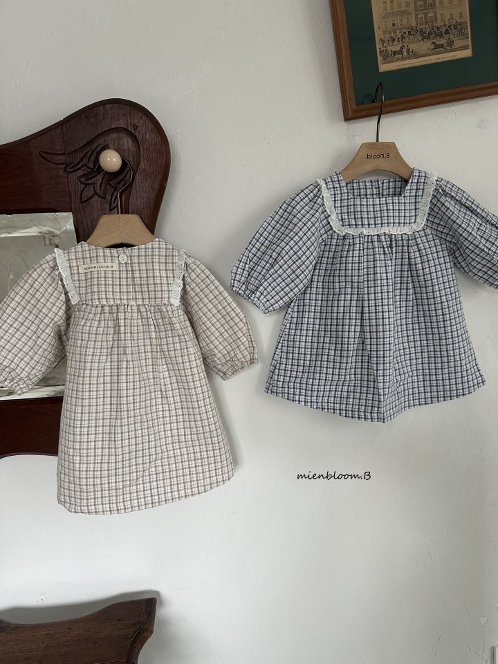 Mienbloom B - Korean Baby Fashion - #babyfever - Bebe Classic Check One-piece - 7