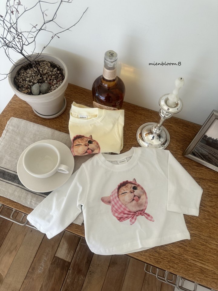 Mienbloom B - Korean Baby Fashion - #babyfever - Bebe Cat Tee - 5