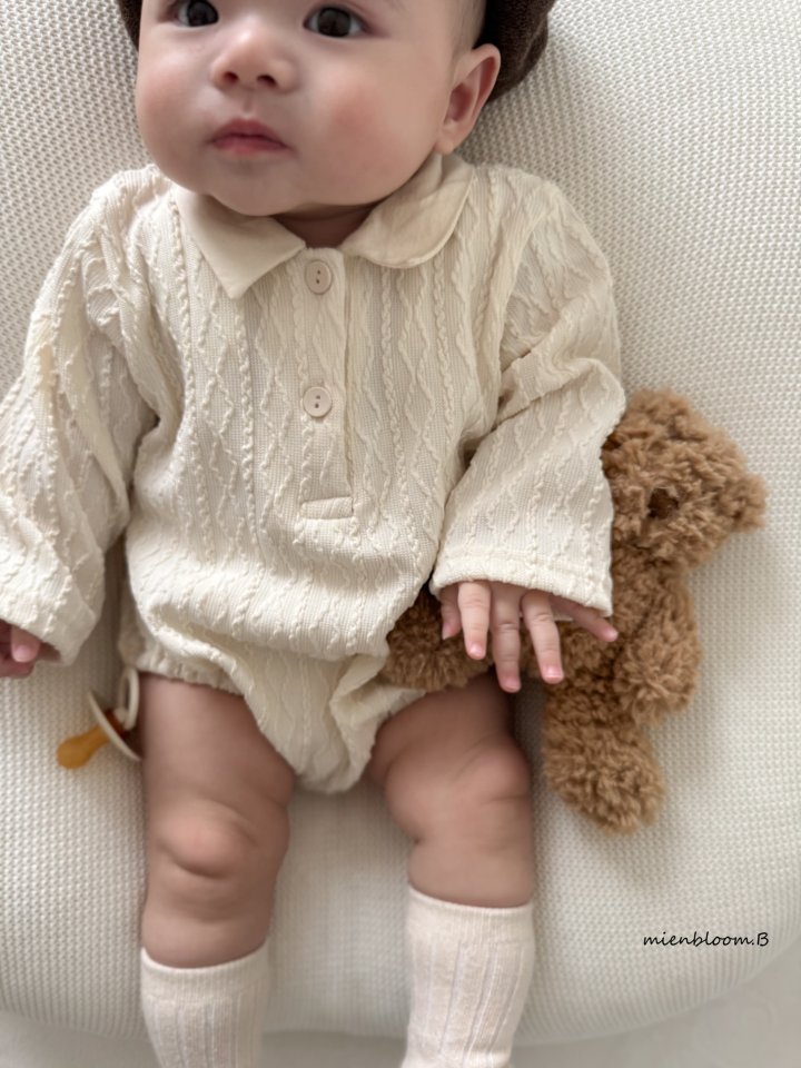 Mienbloom B - Korean Baby Fashion - #babyoninstagram - Bebe Knit Button Suit - 7