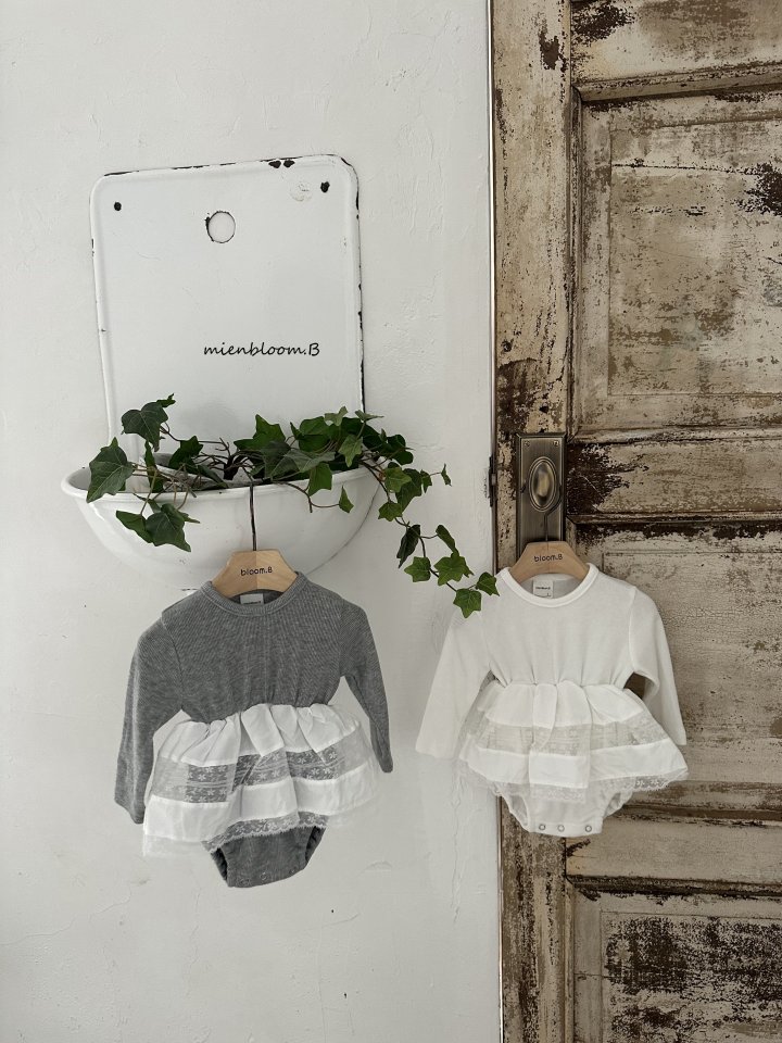 Mienbloom B - Korean Baby Fashion - #babyootd - Bebe Ribbed Lace Suit - 2