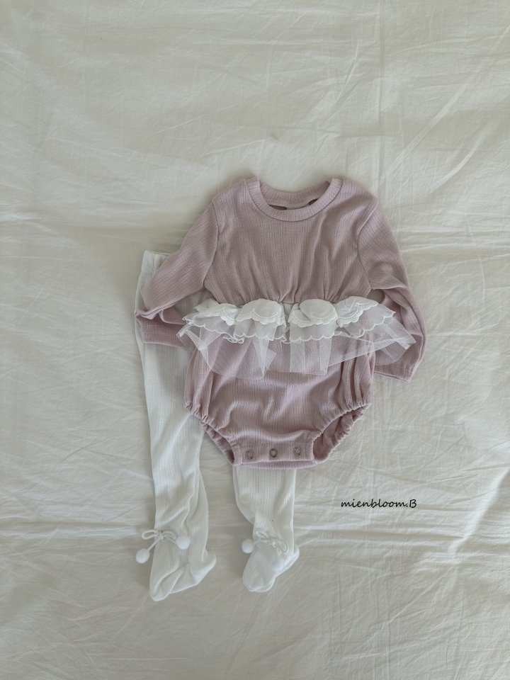 Mienbloom B - Korean Baby Fashion - #babyoutfit - Bebe Pom Pom Ribbon Footed Leggings - 7