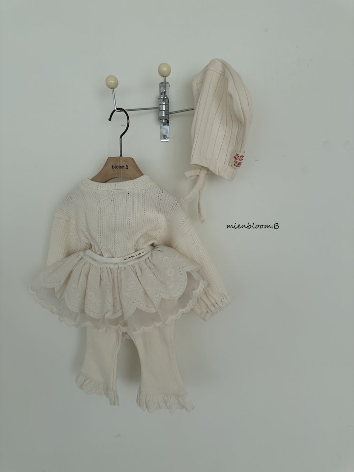 Mienbloom B - Korean Baby Fashion - #babyoutfit - Bebe Chunky Rib Bonnet - 7