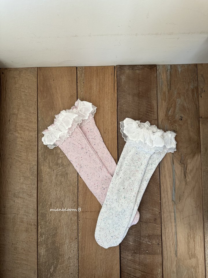 Mienbloom B - Korean Baby Fashion - #babyoutfit - Bebe Heart Pop Socks - 5