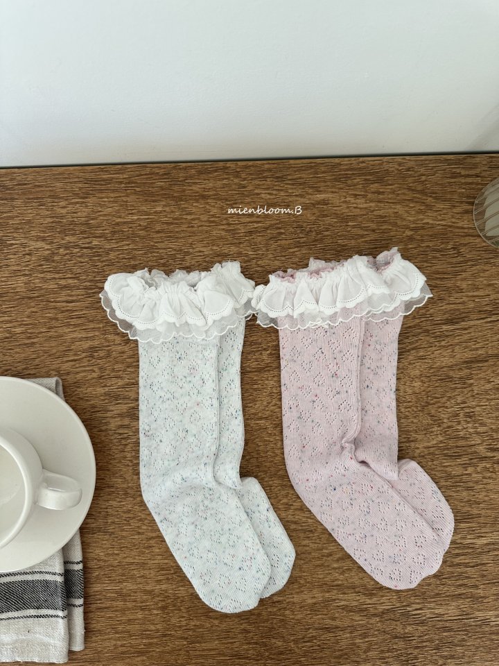 Mienbloom B - Korean Baby Fashion - #babyoutfit - Bebe Heart Pop Socks - 6