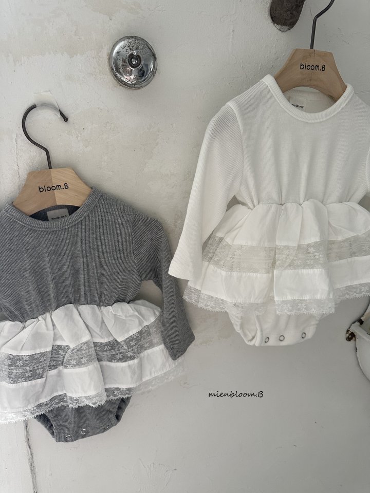 Mienbloom B - Korean Baby Fashion - #babywear - Bebe Ribbed Lace Suit - 5