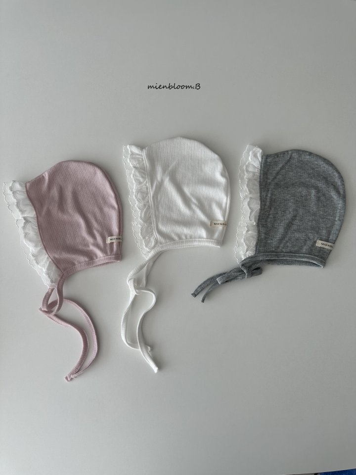 Mienbloom B - Korean Baby Fashion - #onlinebabyboutique - Bebe Lace Bonnet - 2