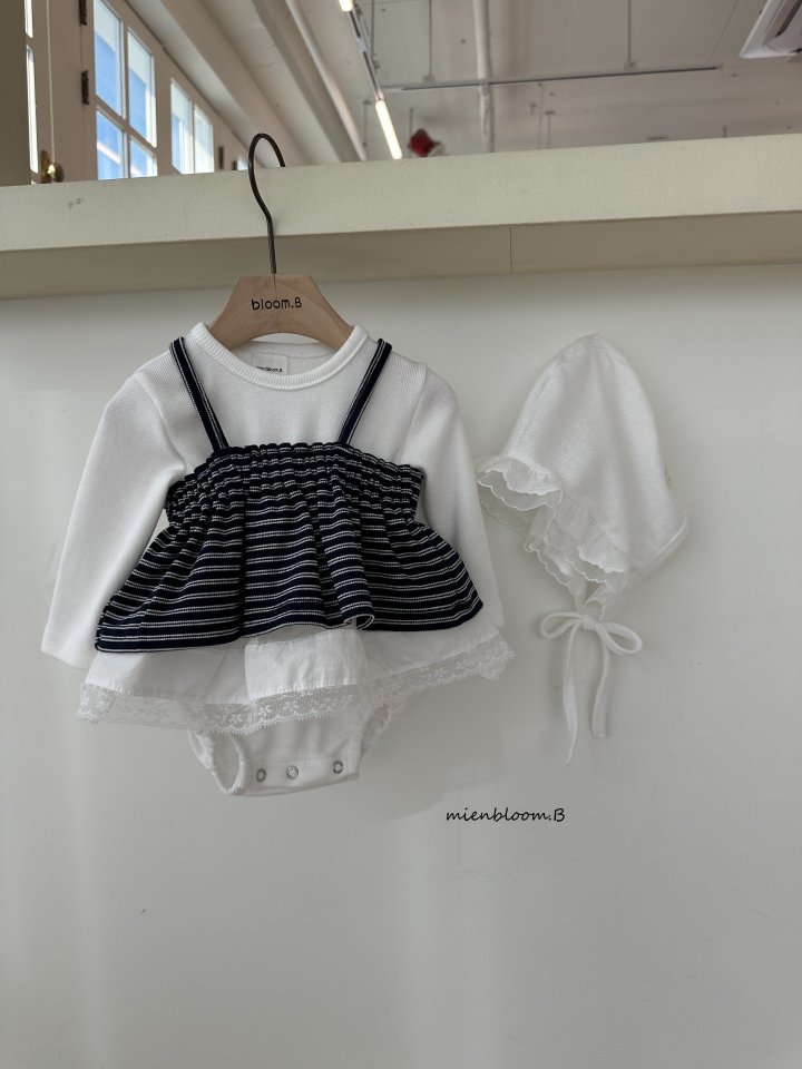 Mienbloom B - Korean Baby Fashion - #onlinebabyshop - Bebe Ribbed Lace Suit - 7