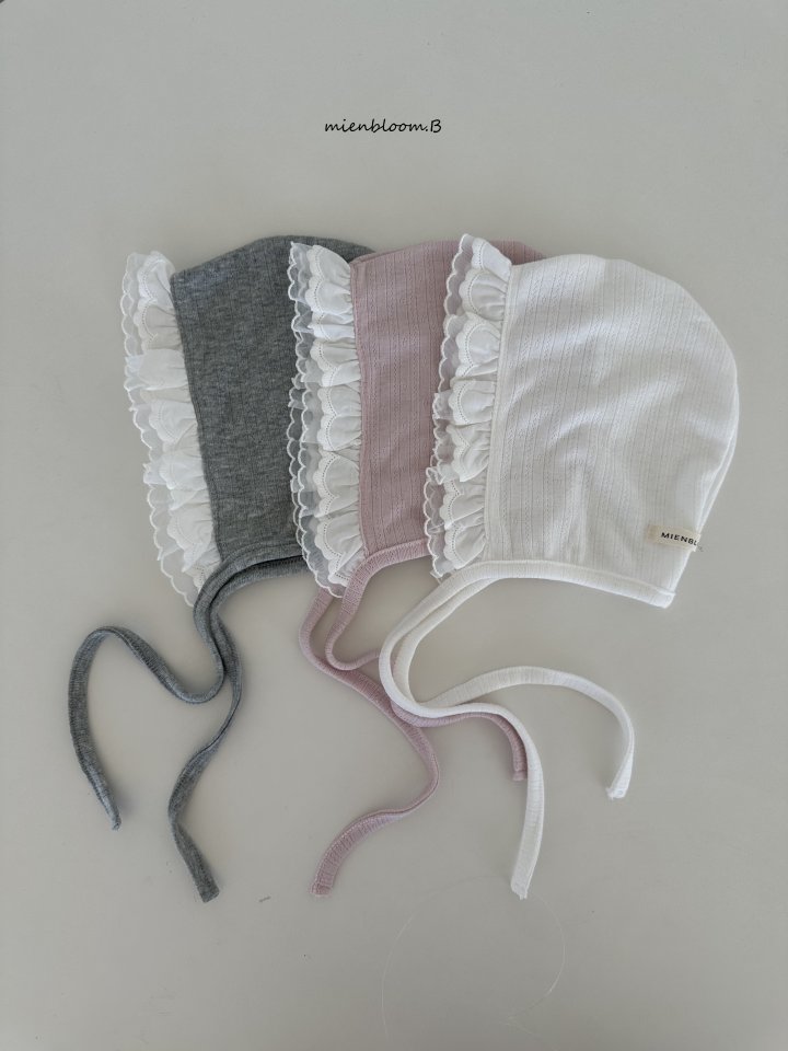 Mienbloom B - Korean Baby Fashion - #onlinebabyshop - Bebe Lace Bonnet - 3