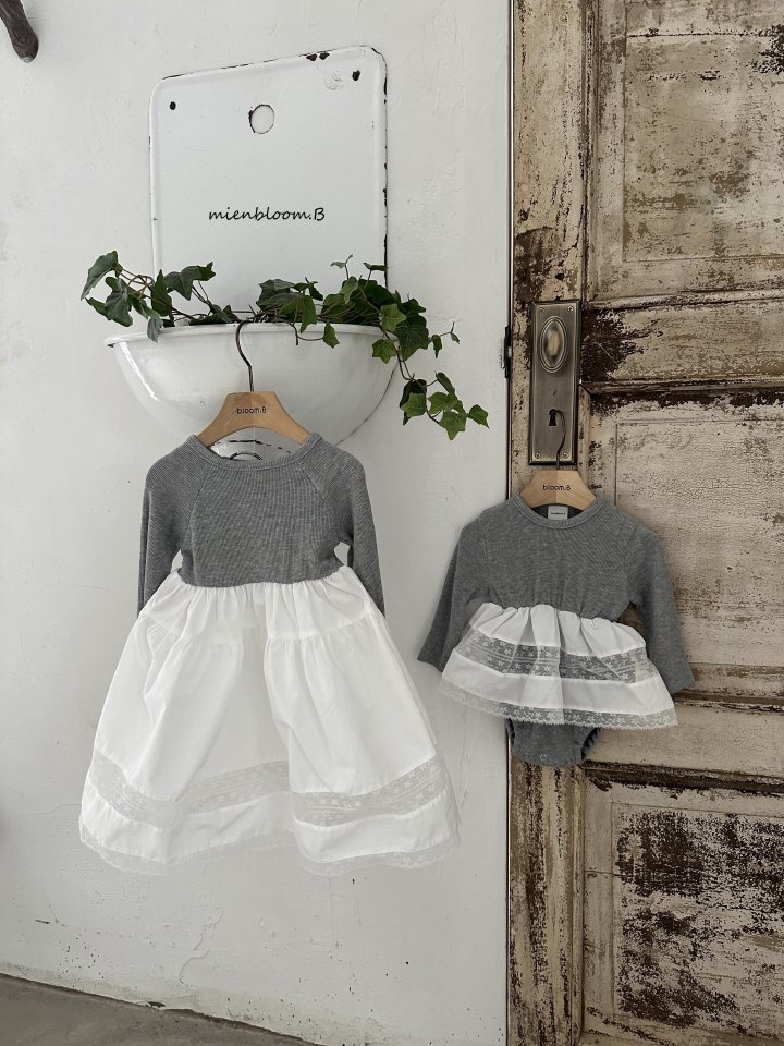 Kids Ribbed Lace One-piece by Mienbloom B for Child - view 4