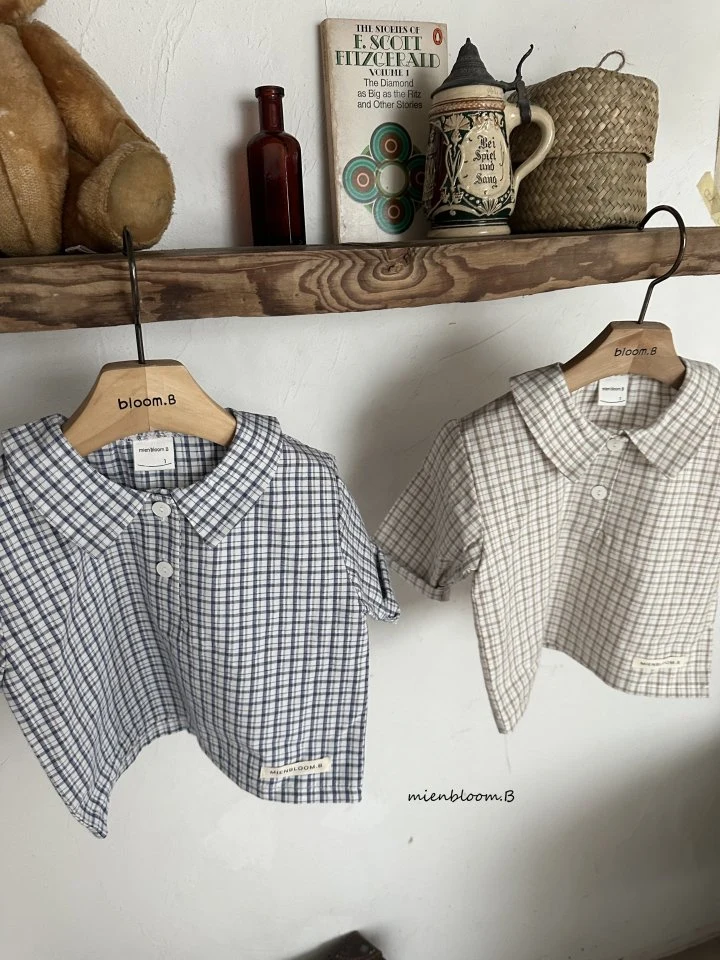 Mienbloom B - Korean Children Fashion - #kidsshorts - Kids Classic Check Shirt - 5