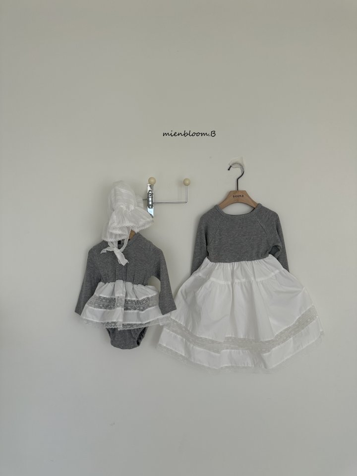 Kids Ribbed Lace One-piece by Mienbloom B for Child - view 3