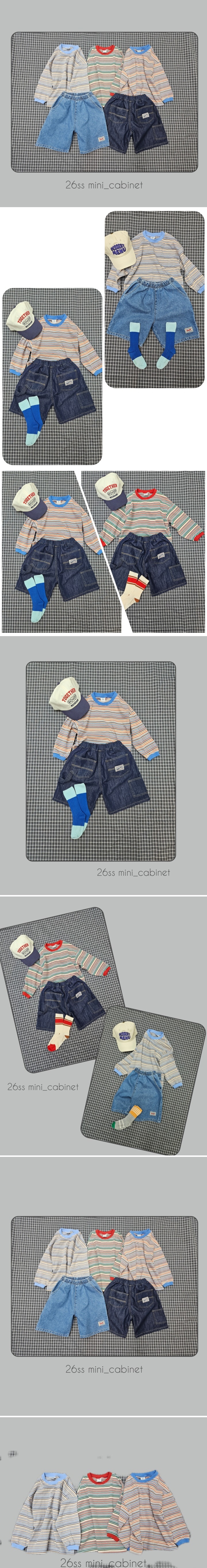 Mini Cabinet - Korean Children Fashion - #littlefashionista - Multi Striped Tee - 2