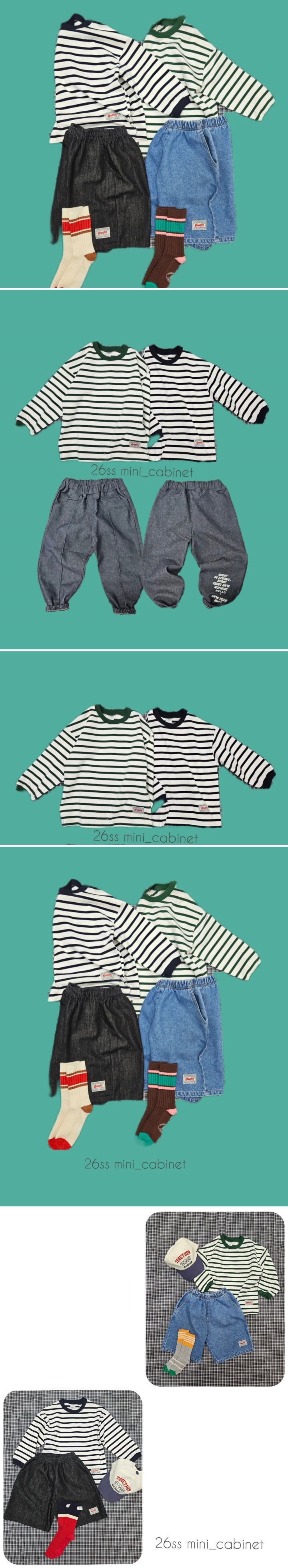 Mini Cabinet - Korean Children Fashion - #magicofchildhood - Label Striped Tee - 2