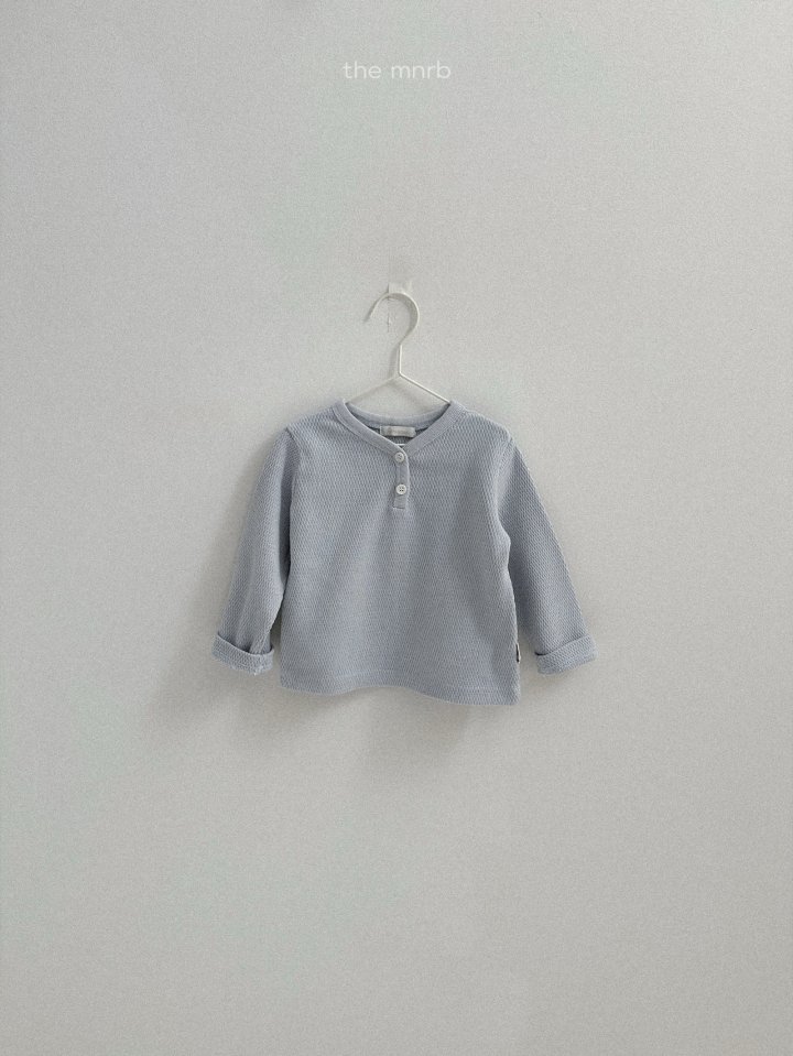 Mini Robe - Korean Baby Fashion - #babyclothing - Waffle Placket Tee - 7