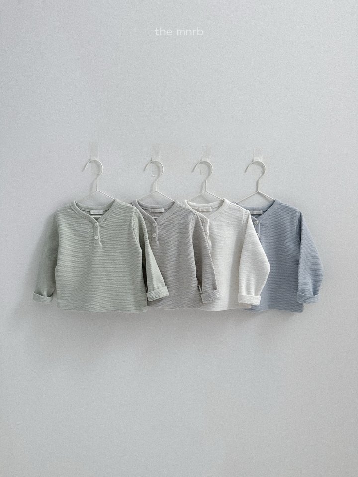 Mini Robe - Korean Baby Fashion - #babywear - Waffle Placket Tee